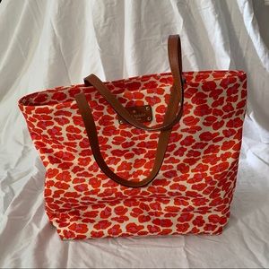 Kate Spade Orange Leopard Beach Bag